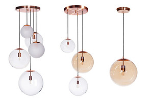 Stylowa lampa wisząca Famlight Muna set of 3 stal nierdzewna small 1