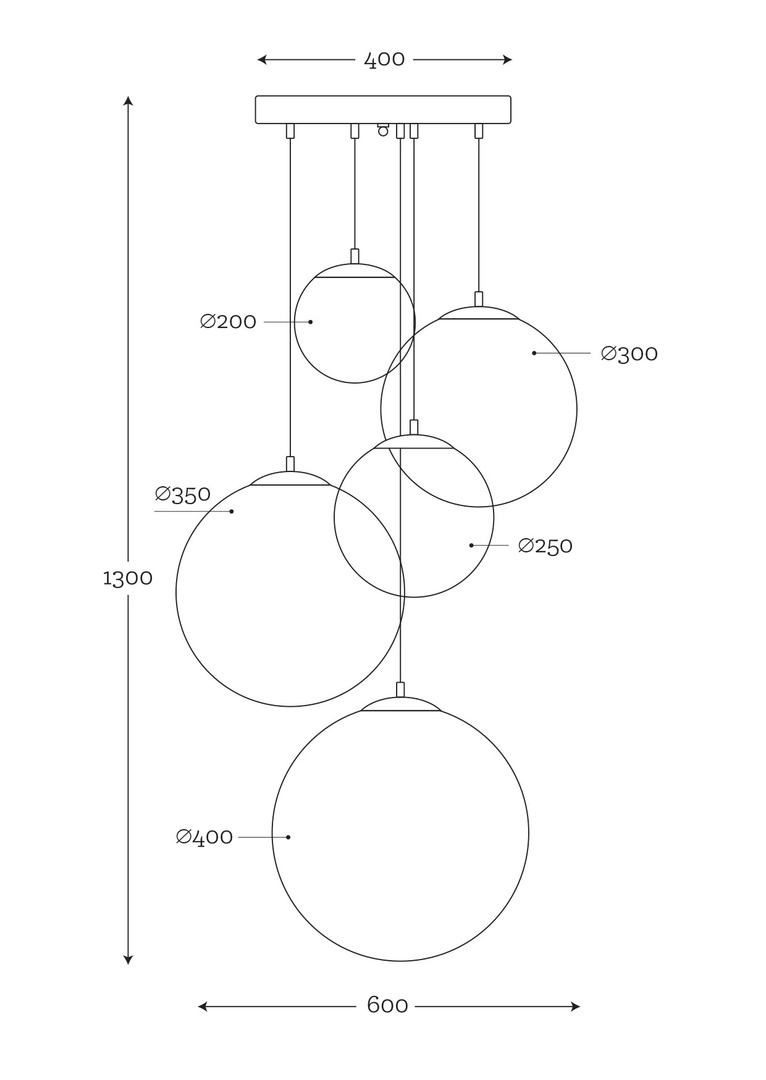 Wyświetl Sufitowa lampa wisząca Famlight Muna set of 5 lister mix stal nierdzewna Sufitowa lampa wisząca Famlight Muna set of 5 lister mix stal nierdzewna