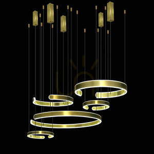 Lampa wisząca LED LARA DL-I02, złota, z pilotem small 2