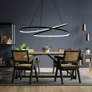 Lampa wisząca LED 122 W czarna DL-I09 MONA XL z pilotem small 0