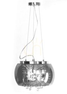 Lampa wisząca Chiara – przydymione szkło, 50 cm small 1