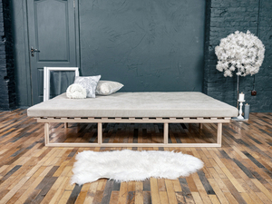 Sofa rozkładana WoodMan Le MAR, bukowa, kremowa, 201x144 cm, SKU 201216 small 4