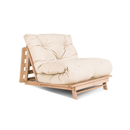 Sprawdź Sofa futon WoodMan LAYTI 90, bukowa, naturalna/kremowa WUA-00879