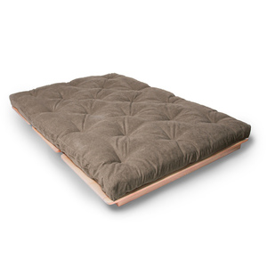 Sofa futon rozkładana WoodMan LAYTI-140 WUA-01117, buk naturalny, materac beżowy, spanie 140 × 200 cm small 1