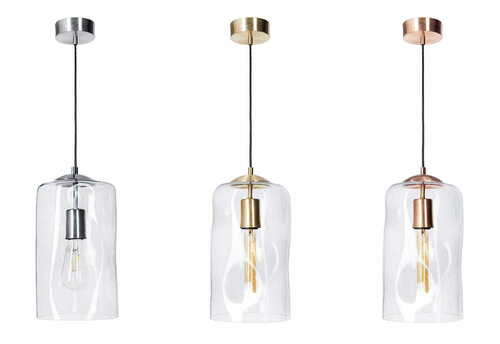 Sprawdź Nowoczesna szklana lampa wisząca Famlight RUU transparent mosiądz
