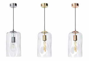 Nowoczesna szklana lampa wisząca Famlight RUU transparent mosiądz small 1