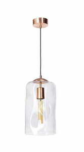 Nowoczesna szklana lampa wisząca Famlight RUU transparent mosiądz small 0