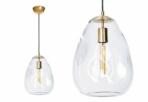 Sprawdź Szklana lampa wisząca Famlight Storm L 46-1003001 transparentna, mosiądz szczotkowany
