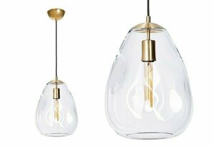 Nowoczesna szklana lampa wisząca Storm L transparent mosiądz small 1