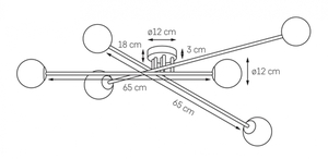 Lampa sufitowa sześciopunktowa złota KASPA  ASTRA 6 small 5