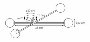 Lampa sufitowa sześciopunktowa srebrna KASPA  ASTRA 4 small 4