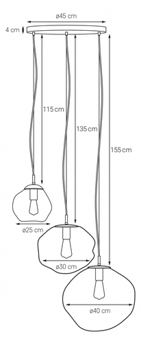 Sprawdź Transparentna lampa wisząca KASPA AVIA 3 10414309 chrom 3×E27 maks. 25 W