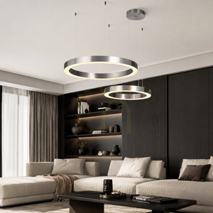Lampa wisząca CIRCLE 40+60 LED nikiel na 1 podsufitce small 1