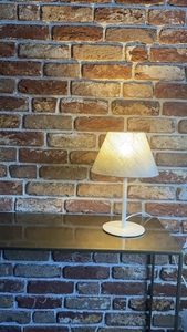 Lampa nocna / stołowa ALLAN E27 LEN biała abażur naturalny len small 5