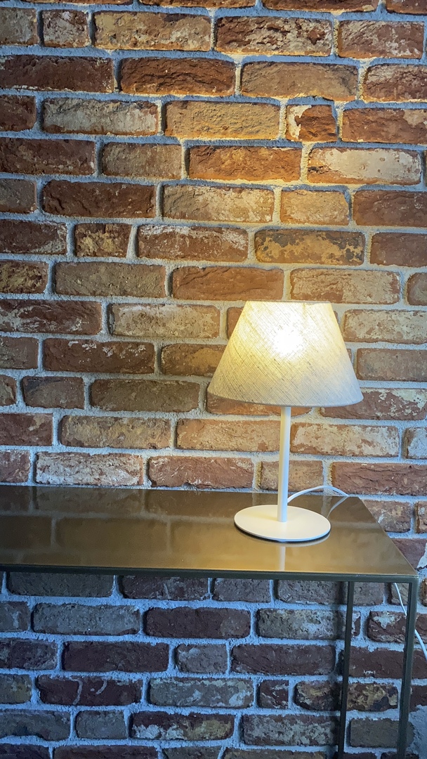 Zobacz Lampa nocna SMART do pokoju noworodka LEN biała abażur naturalny len Lampa nocna SMART do pokoju noworodka LEN biała abażur naturalny len