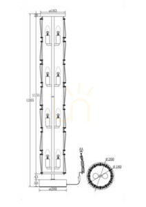 Lampa podłogowa Maytoni Puntes MOD043FL-08G złota z kryształami 8×E14 small 8
