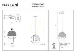 Lampa wisząca FERMI P140-PL-170-1-G Maytoni small 5