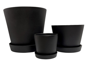 Doniczka na kwiaty 15x15 czarny mat - ceramiczna z otworem + podstawką 3 Doniczka na kwiaty 15x15 czarny mat - ceramiczna z otworem + podstawką small 3