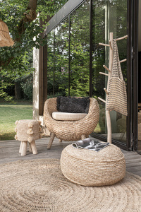Raffia Flores Pouffe - Natural 2 Raffia Flores Pouffe - Natural small 2