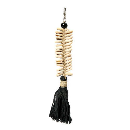 Sprawdź Macrame Fishbone Keychain - Black