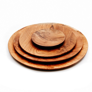 Teak Root Round Plate - XS 8 Teak Root Round Plate - XS small 8
