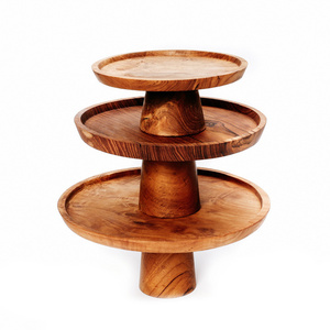 Teak Root Cake Dish - S 3 Teak Root Cake Dish - S small 3