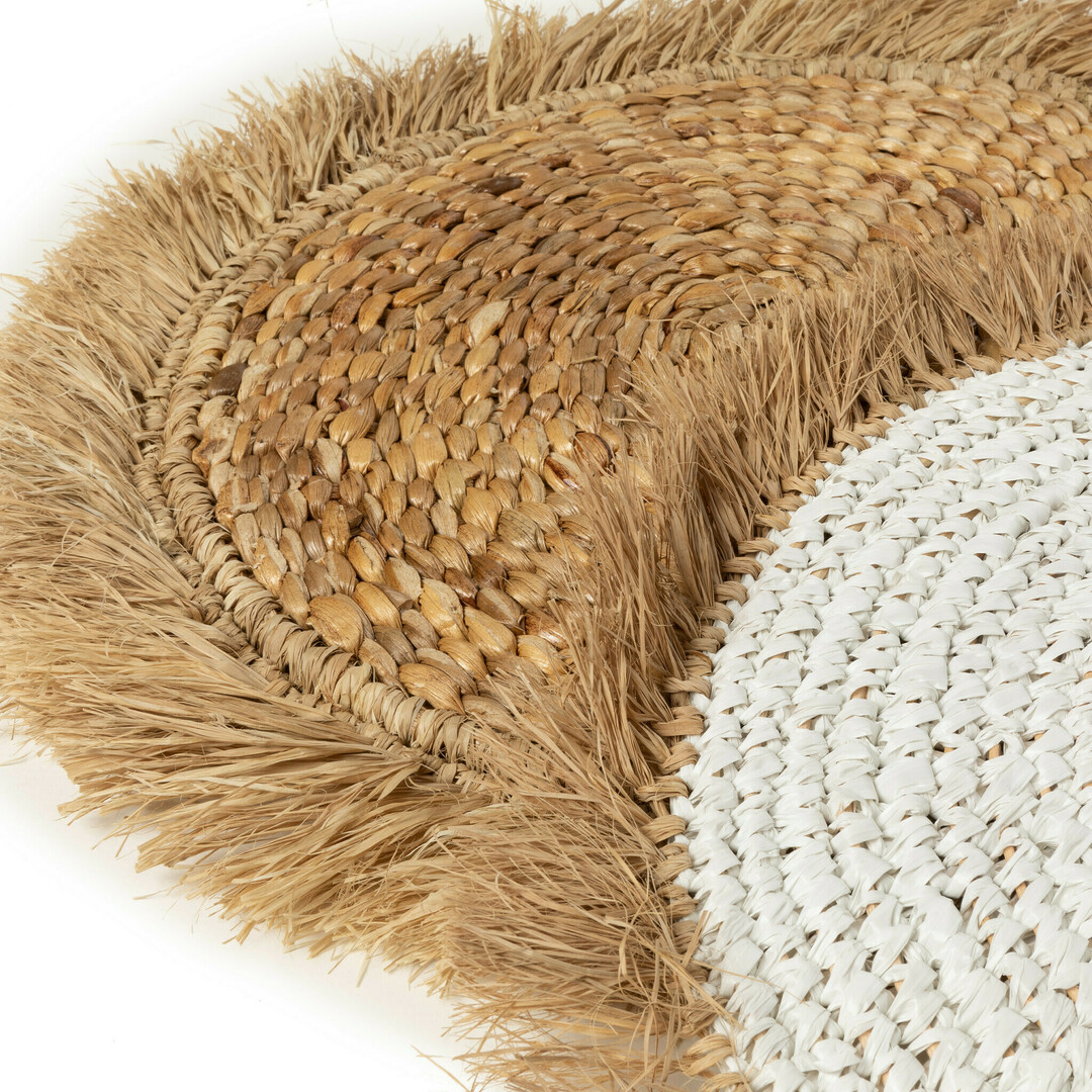 Wyświetl Water Hyacinth Raffia Placemat - White Natural Water Hyacinth Raffia Placemat - White Natural