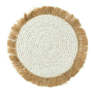 Water Hyacinth Raffia Placemat - White Natural 0 Water Hyacinth Raffia Placemat - White Natural small 0