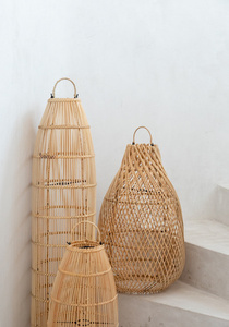 Duża lampa wisząca - The Fish Trap L, E27, Rattan, dekoracja do domu - wyprzedaż small 3