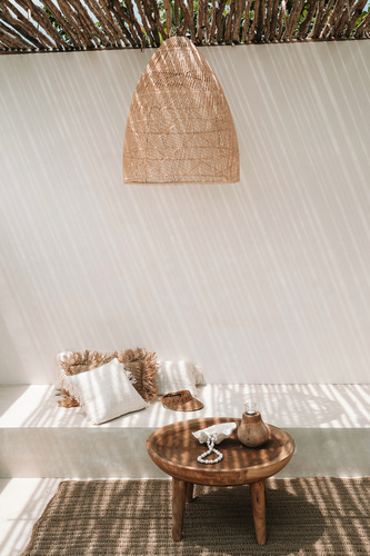 Sprawdź Lampa boho wisząca - The Twister M, E27, Rattan, pleciona