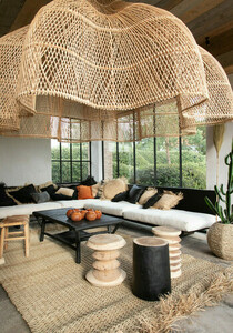 Lampa kwiat wisząca - The Whipped XXL, E27, Rattan small 2