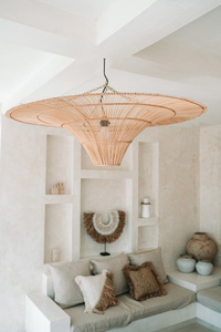 Lampa wisząca kapelusz - The Sky Pendant XXL, E27, Rattan, styl boho small 1