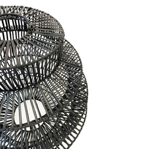 Lampa czarna wisząca - Good Vibes M, E27, Rattan small 3