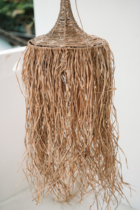 Lampa handmade wisząca - The Honolulu, E27, rattan, styl boho small 2