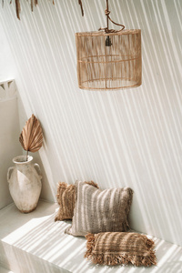Lampa do kuchni - The Chacha M, E27, Rattan, lampa walec small 2