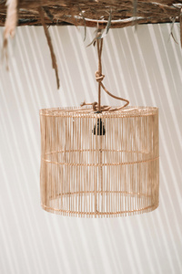 Lampa do kuchni - The Chacha M, E27, Rattan, lampa walec small 3