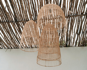 Lampa do jadalni - The Elba M, rattan, E27, pleciona lampa w stylu boho small 3
