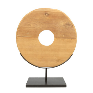 Teak Disc on Stand - L small 0
