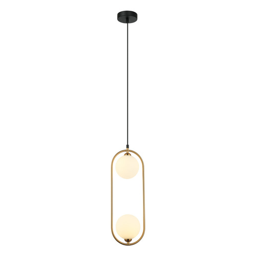 Sprawdź Lampa Wisząca Italux Brązowo-Biała Szklana 2xG9 PND-3965-2-BRO