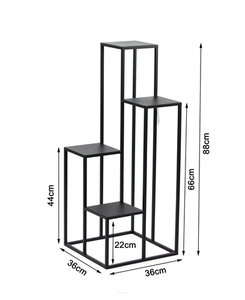 Kwietnik metalowy JAKPOL Metallo 88 cm czarny loft na 4 doniczki 2 Kwietnik metalowy JAKPOL Metallo 88 cm czarny loft na 4 doniczki small 2