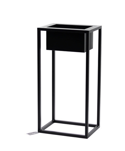 Sprawdź Kwietnik metalowy JAKPOL LUX czarny mat 80x40x30 cm loftowy