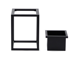 Kwietnik metalowy JAKPOL LUX 40 cm czarny mat loftowy ze stalową osłonką small 1