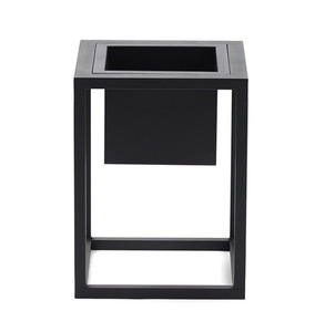 Kwietnik metalowy JAKPOL LUX 40 cm czarny mat loftowy ze stalową osłonką small 3