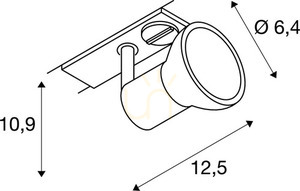 Reflektor do szynoprzewodu SLV PURIA czarny mat GU10 maks. 10 W 1-fazowy z adapterem 143450 small 5