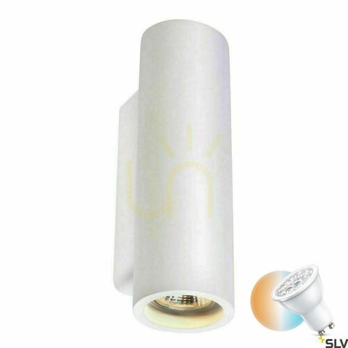 Sprawdź Lampa natynkowa ścienna SLV PLASTRA 148060 biała gipsowa GU10 35W IP20