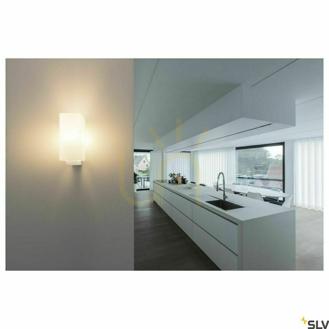 Wyświetl Lampa ścienna natynkowa SLV QUADRASS biała mleczna E27 40W szkło stal 1003431 Lampa ścienna natynkowa SLV QUADRASS biała mleczna E27 40W szkło stal 1003431