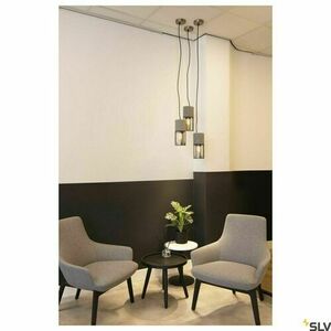 Lampa wisząca SLV LISENNE 155714 szara szkło dymione bazalt E27 23 W small 2