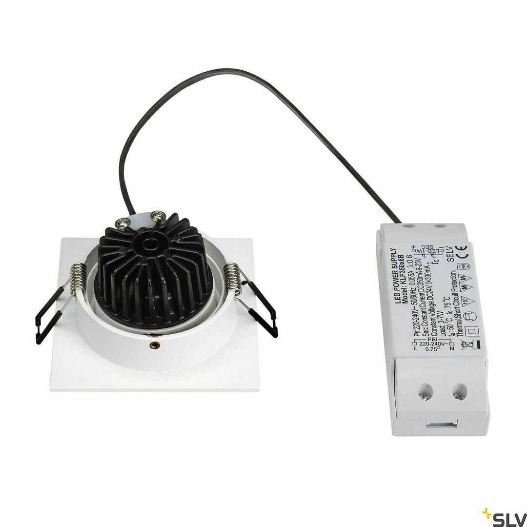 Zobacz Oprawa wpuszczana SLV New Tria 1 Set biała 8W 2700K IP20 113881 Oprawa wpuszczana SLV New Tria 1 Set biała 8W 2700K IP20 113881
