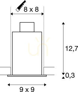 Oprawa wpuszczana SLV KADUX 1 GU10 czarna kwadratowa maks. 50 W przechył 30° otwór 8x8 cm 115510 small 2