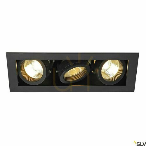 Sprawdź Oprawa wpuszczana SLV KADUX 3 trzypunktowa czarna matowa GU10 3x50W 230V 115530